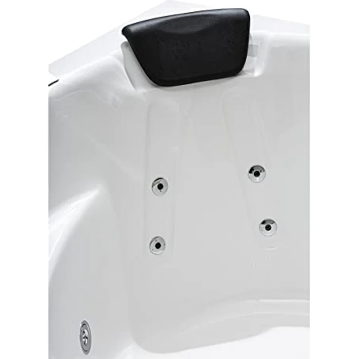 Basera® Whirlpool-Badewanne PREMIUM Korfu 155 x 155 cm, (Komplett-Set), mit 25 Massagedüsen, Heizung, Ozongenerator, Wasserfall, LED, Touch, weiß – Bild 4