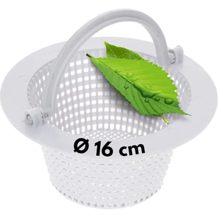 Amapool Skimmer Korb 16cm, Ersatzkorb für Standard Skimmer, chlorbeständig und stabil mit Griff für einfache Entnahme