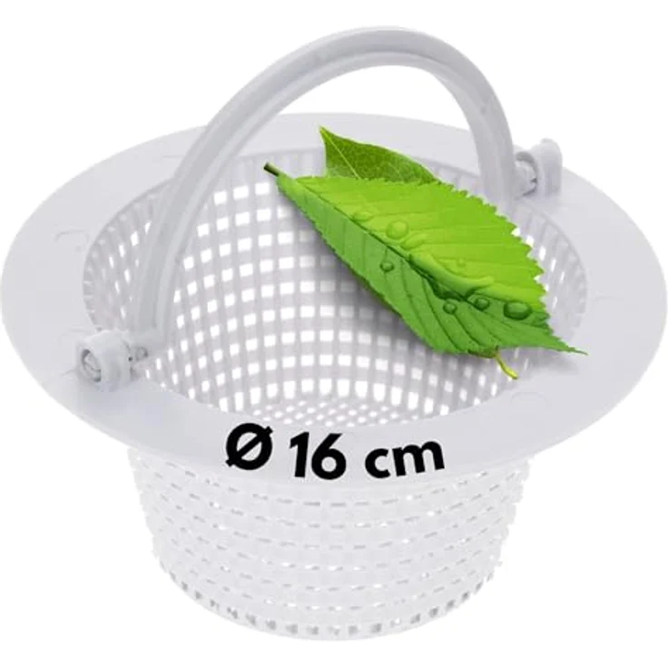 Amapool Skimmer Korb 16cm, Ersatzkorb für Standard Skimmer, chlorbeständig und stabil mit Griff für einfache Entnahme – Bild 1