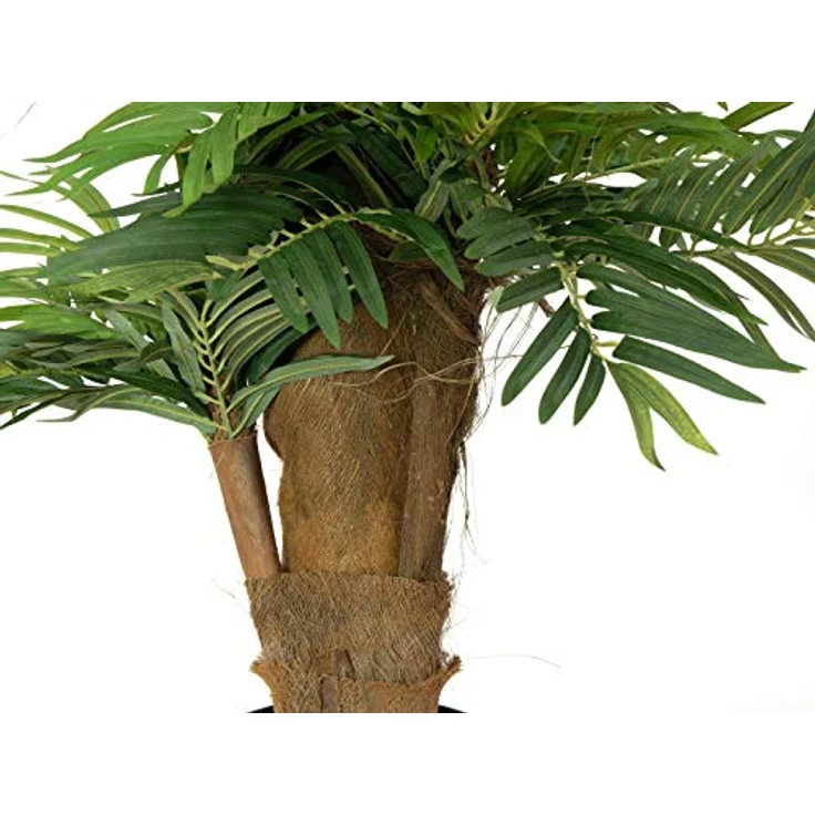 EUROPALMS Areca Palme, Kunstpflanze 140cm mit Palmfaserstamm und textilen Blättern – Bild 5