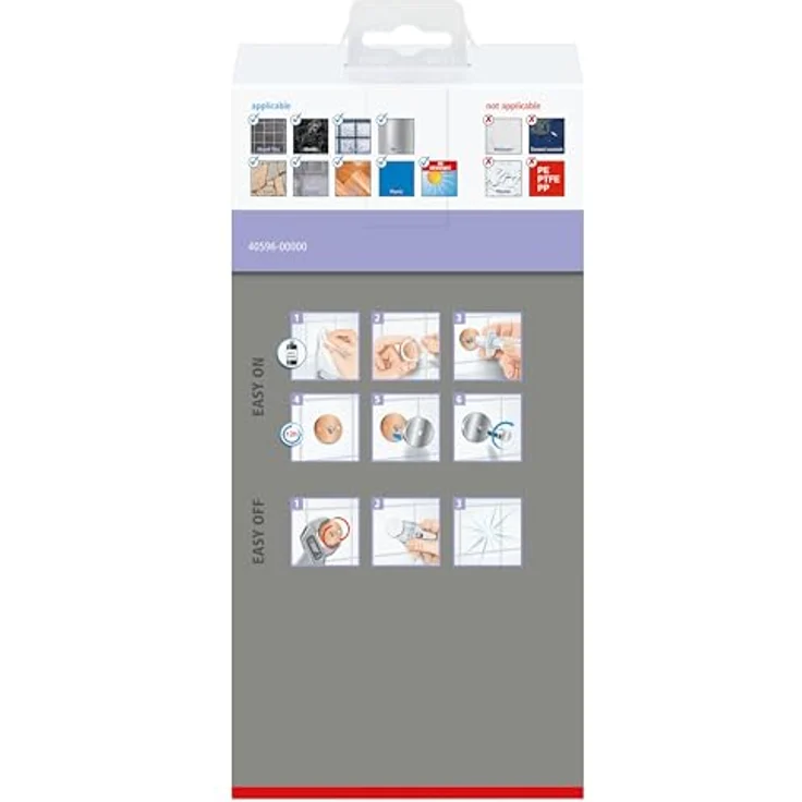 tesa Moon Selbstklebende Duschablage in gebürstetem Grafit - einstöckig und extra tief - Duschregal aus PVD-beschichtetem Metall - ohne Bohren, mit Klebelösung - 92 mm x 250 mm x 125 mm – Bild 4