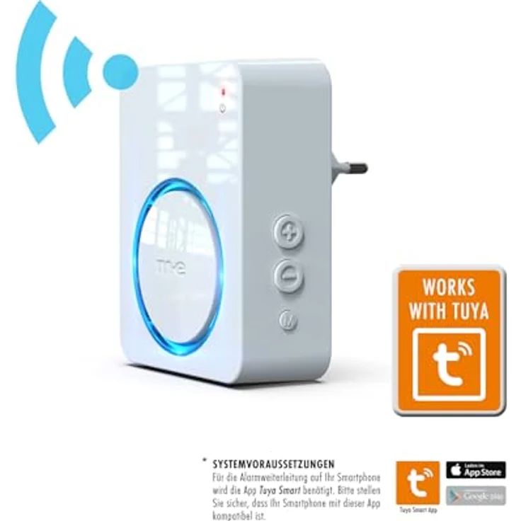 m-e Funk-Empfänger WIFI für die Steckdose, Türklingel mit 8 Klingeltönen und LED-Anzeige, modular erweiterbar – Bild 3