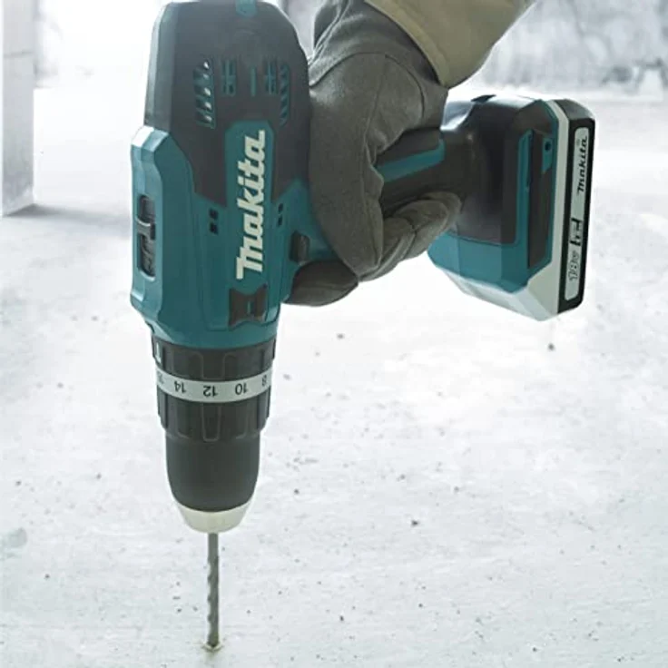 Makita HP488DAEX1, 18V 42 Nm Schlagbohrmaschine mit 2 Batterien (BL1820G) und Ladegerät, 74-teiliges Zubehörset – Bild 4