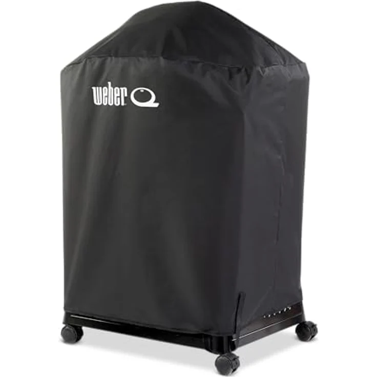 Weber Grillabdeckung für Q1000N / Q2000N mit Wagen, atmungsaktiv, UV- & wasserabweisend, Schutz vor Wind & Wetter - Schwarz – Bild 3