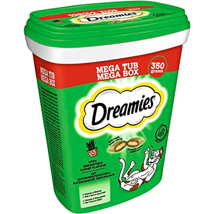 Dreamies DREAMIES™ Mega Box mit Katzenminze Geschmack, 350g Snacks mit Vitaminen und ohne künstliche Aromastoffe