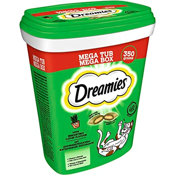 Dreamies DREAMIES™ Mega Box mit Katzenminze Geschmack, 350g Snacks mit Vitaminen und ohne künstliche Aromastoffe
