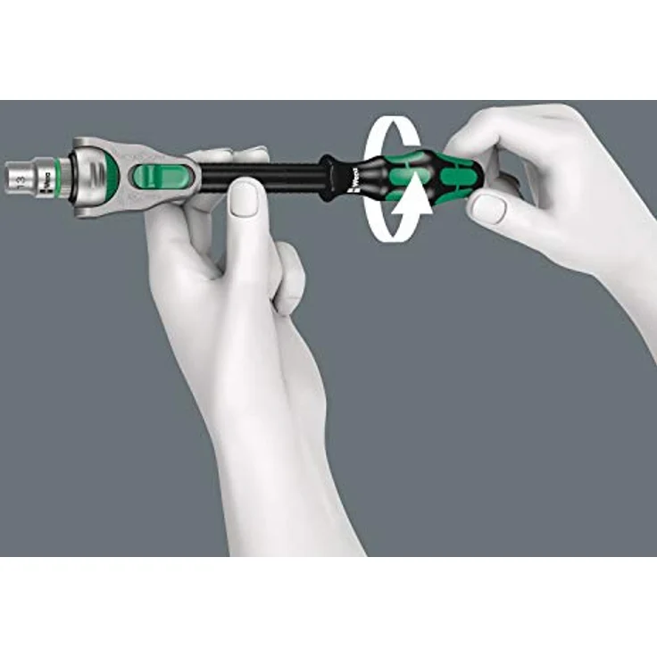 Wera 05135949001 Werkzeugset Heimwerker, Kompaktes Knarren-Set mit 2 Knarren Zyklop Speed und Zyklop Metal, 6 Zubehörteile in praktischer Tasche – Bild 6