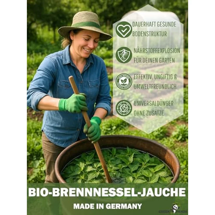 GreenPanda Brennesselsud-Konzentrat 5L - Premium Bio-Dünger flüssig aus Brennnessel, handgemacht in Deutschland – Bild 2