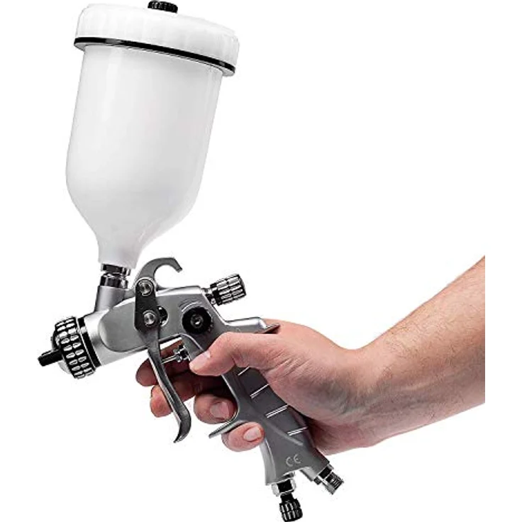 BenBow Lackierpistole PK60 HVLP 1,8 mm + 600 ml Fließbecher, optimal für Autogrundierungen und DIY, hohe Sprühqualität, Druckluft-Spritzpistole – Bild 3