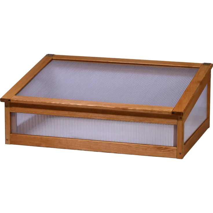 dobar Hochbeet Frühbeetaufsatz für Kubus 2.0 braun, Treibhaus-Aufsatz für verlängerte Gartensaison