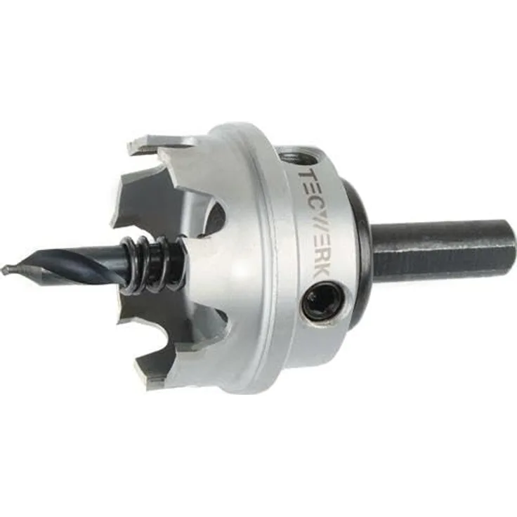 TECWERK Lochsäge 80 mm, HM-bestückt mit Bohrer und Fe, Schnitttiefe 4 mm