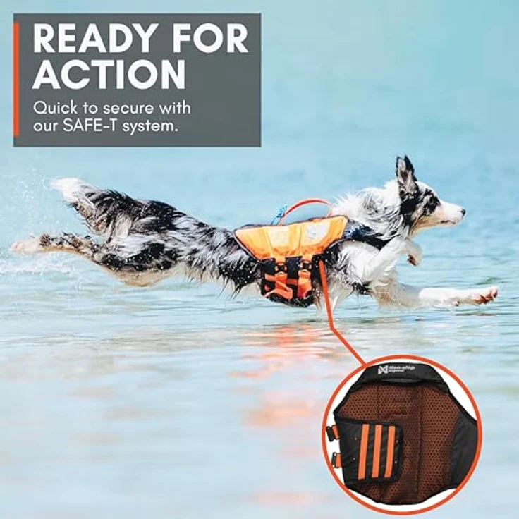 Non-Stop Dogwear Protector Life Jacket (2), Hundeschwimmweste mit atmungsaktiver Konstruktion und optimalem Auftrieb, Schwarz – Bild 8