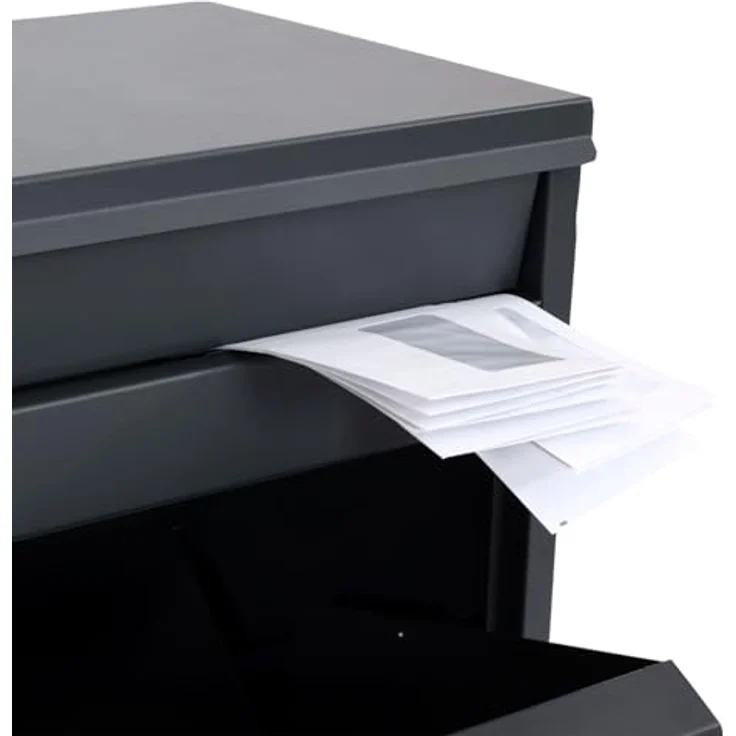 PROREGAL Paketkasten HxBxT 102x41x38cm, große Paketbox in Anthrazit mit sicherem Zylinderschloss und großem Fassungsvermögen für Briefe und Pakete – Bild 6