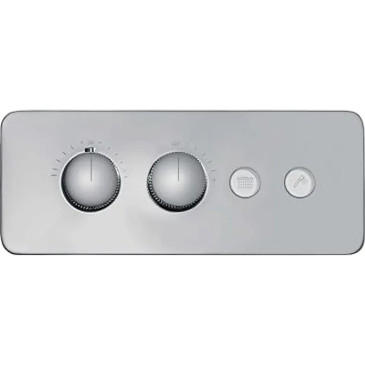 BERNSTEIN Thermostat-Unterputz-Duscharmatur NT7646 für 2 Verbraucher - inkl. Unterputz-Grundkörper - Stilvolles Design, Hochwertiges Messing, Chrom