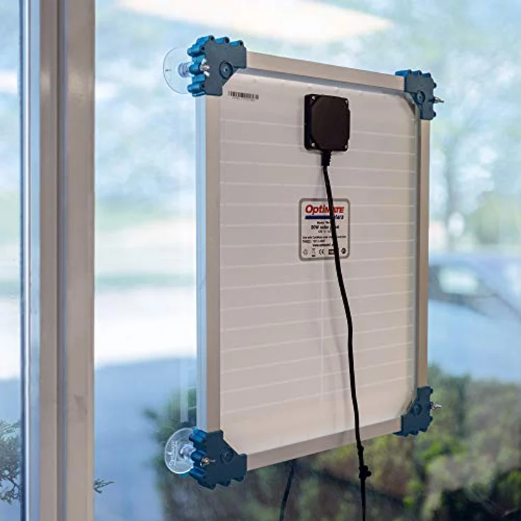 Tecmate Optimate Solar Duo 20W, Solarpanel Reise-Kit mit 6-Stufen Smart-Ladegerät für 12V Blei-Säure- und Lithiumbatterien, wetterfest – Bild 7