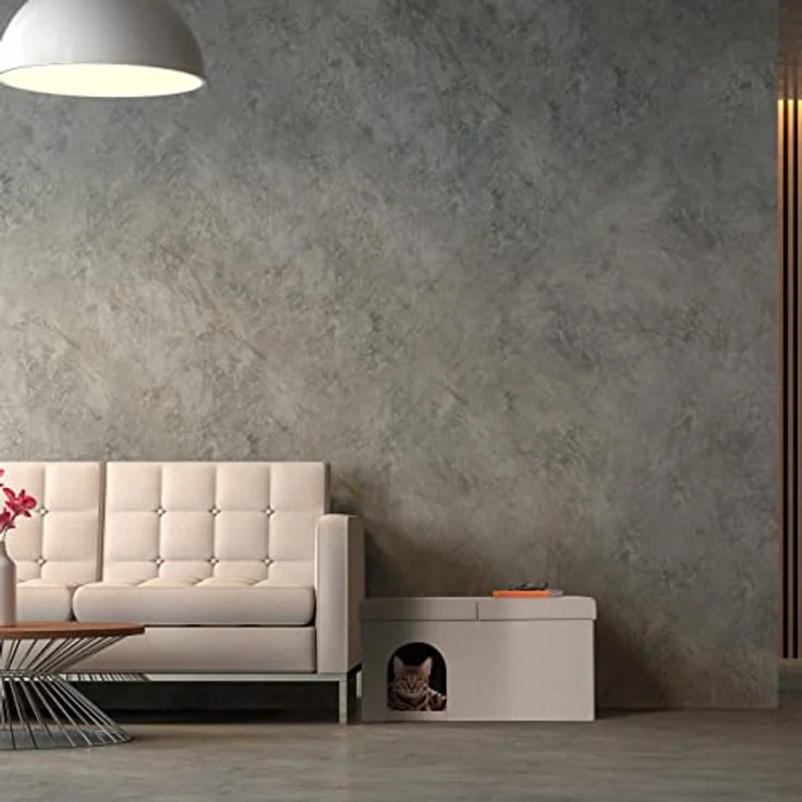 Relaxdays Katzenhöhle faltbar, belastbare Sitzbank, Katzenmöbel Indoor, Tierversteck, HBT: 38,5 x 74,5 x 37 cm, beige – Bild 5