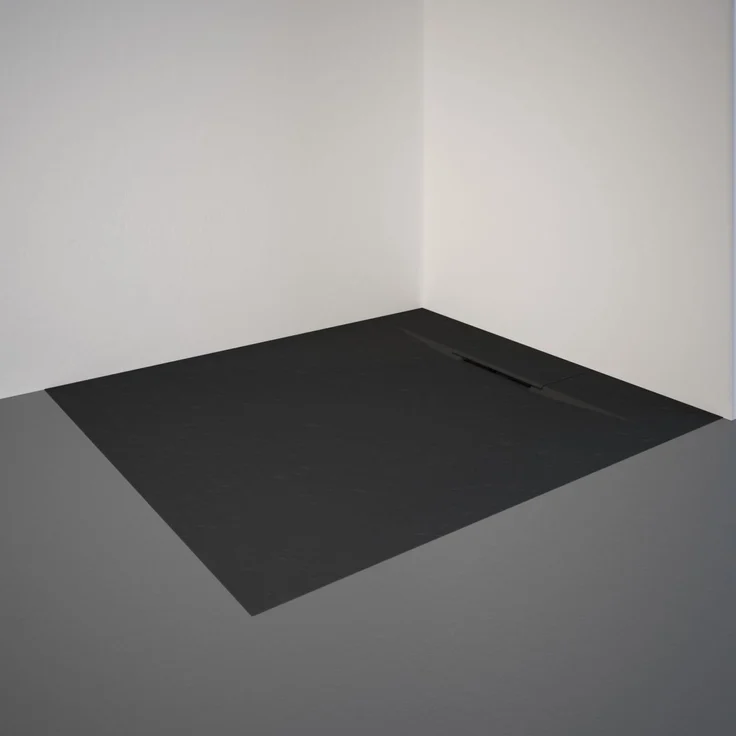 Schulte Duschwanne DWM-Tec 90 x 100 cm anthrazit, aus speziellem Mineralwerkstoff, leicht, formstabil, rutschsicher
