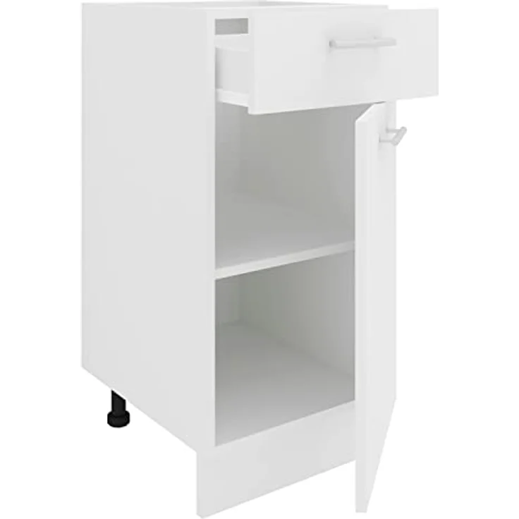 VCM Unterschrank, 1 Tür, 1 Schublade, Holzwerkstoff, Weiß, OneSize – Bild 2