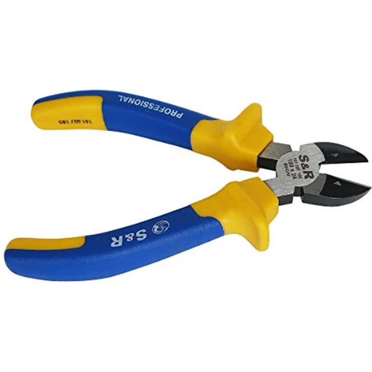 S&R Seitenschneider 180 x 24 mm, gehärtete Cr-V Schneidbacken, phosphatiert, handschonender Griff mit Mehrkomponenten-Hüllen, 290 g – Bild 5