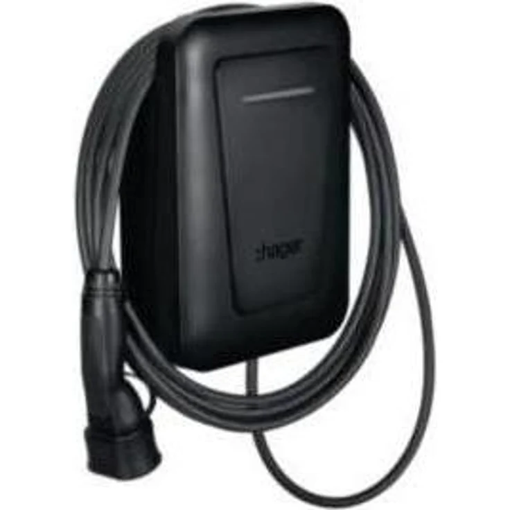 Hager Witty Plus, Elektroauto Ladestation mit 22 kW Ladekapazität, 6,5m Kabel, MID OCPP, IP55 Schutz, PV-Überschuss-fähig
