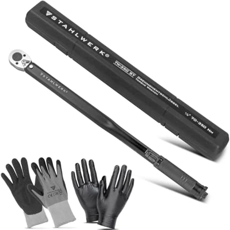 STAHLWERK Drehmomentschlüssel TW-350 ST 70-350 Nm 1/2? Zoll Umschaltknarre | Ratschenschlüssel | Ratsche | Knarre mit Mikrometerskala – Bild 1