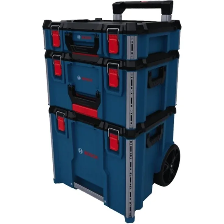 Bosch L-Boxx Contractor 3 in 1, Rollende Werkzeugkiste mit schlagfestem Gehäuse, wetterfestem Schutz IP65 und integrierten Aluminiumschienen