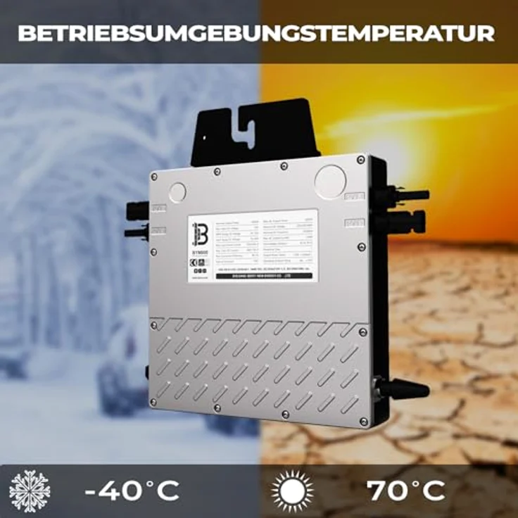 VENDOMNIA BENY BYM800 800 W Micro-Wechselrichter Drosselbar für Solarmodule, Microinverter Inverter für Mini-PV Plug & Play Balkonkraftwerk, Mikrowechselrichter, Solar, IP67 wasser- und staubdicht, drosselbar auf 600 Watt, silber – Bild 5