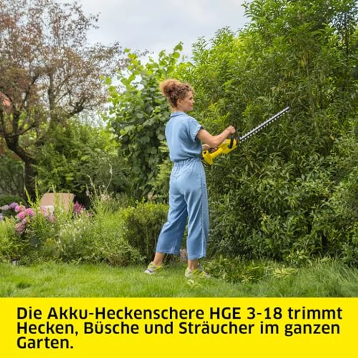Kärcher HGE 3-18, Akku-Heckenschere mit 18 V, 50 cm Schnittlänge, drehbarem Griff und Sägefunktion – Bild 3