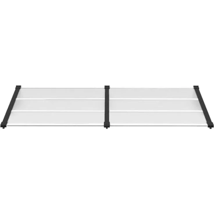 VidaXL Markise Türvordach Schwarz und Transparent 199x90 cm Polycarbonat (1-St) mit langlebigen Materialien und stabilem Rahmen – Bild 5
