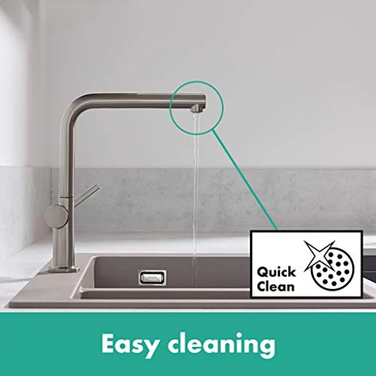 hansgrohe Talis M54 Einhebel-Küchenmischer, Komfortzone 270, L-Auslauf, Edelstahl Finish, schwenkbarer Auslauf, inklusive Temperaturbegrenzung – Bild 3