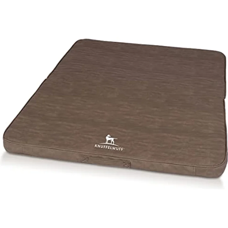 Knuffelwuff Hundematte Roanoke, Faltbare Reisematte mit orthopädischer Memory Foam Schaummatratze, gestepptes Kunstleder – Bild 2