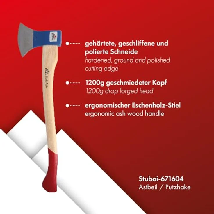 Stubai Astbeil mit Stiel 1200 g – Bild 3