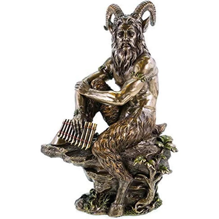 Griechischer Hirtengott Pan bronziert Skulptur Statue Figur Zeus Griechenland