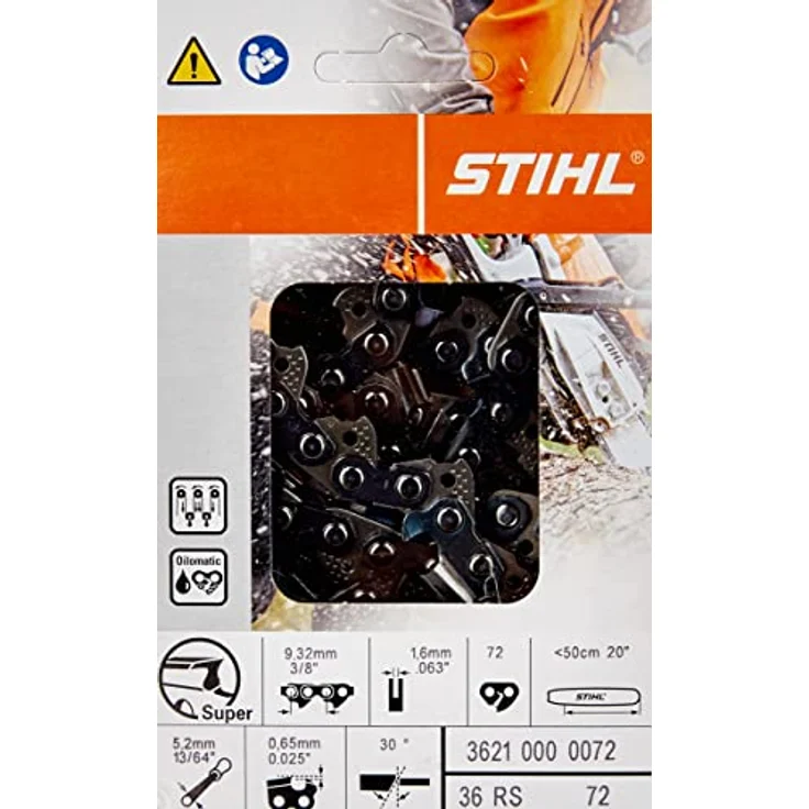 Stihl 36210000072 Sägekette 36 RS (Vollmeißel) 3-8'' 1,6 72 Glieder, 1 W, 1 V – Bild 2