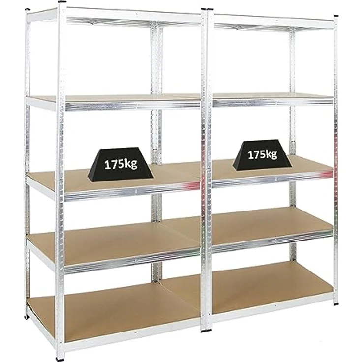 Proregal Schwerlastregal Mega Deal Ragnar, 180x90x60 cm, 5 Böden, Traglast 175 kg pro Boden, verzinkt – Bild 1