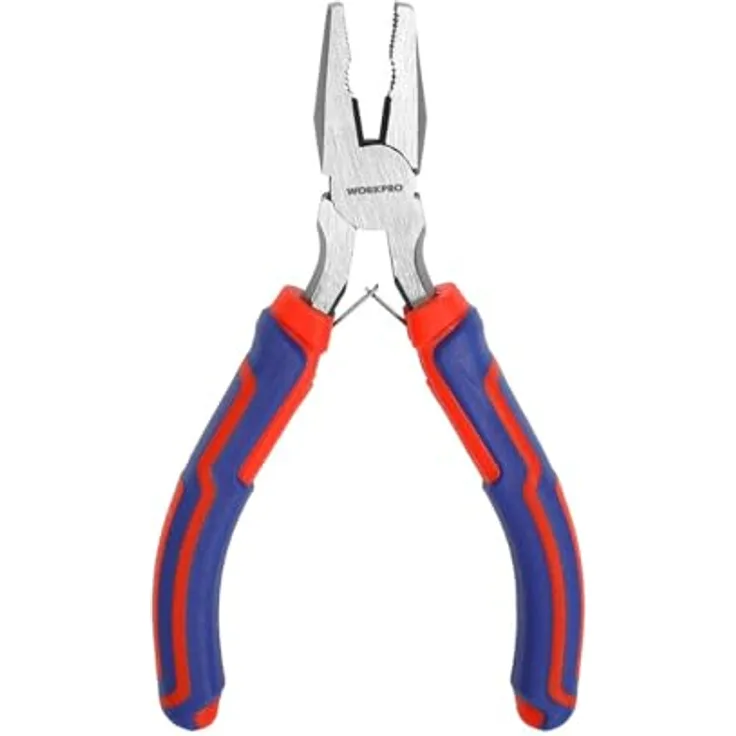 WORKPRO Miniatur Universalzange 11 cm, mehrfarbig, kompakte Zange für präzise Anwendungen