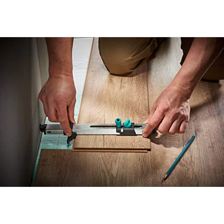 wolfcraft I Geling Set Laminat- und Designboden einpassen I 6976000 I Komplettset aus Universalwinkel, Konturenlehre und Lamiant-Einpasser I praktisches Set zum Einpassen von Laminat- und Designböden – Bild 5