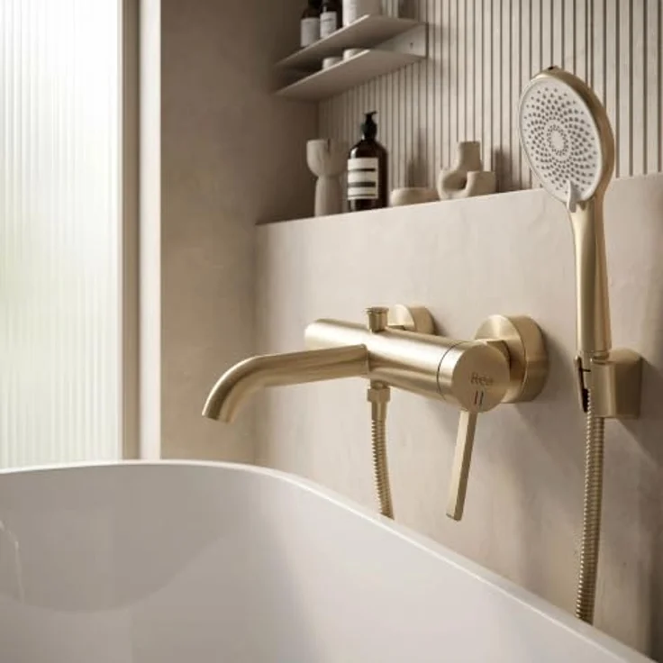wohnwerk.idee Wannenarmatur Badewanne, Handbrause Set in Titan, Schwarz und Chrom Matt, moderne Gestaltung mit langlebiger Keramikkartusche – Bild 3
