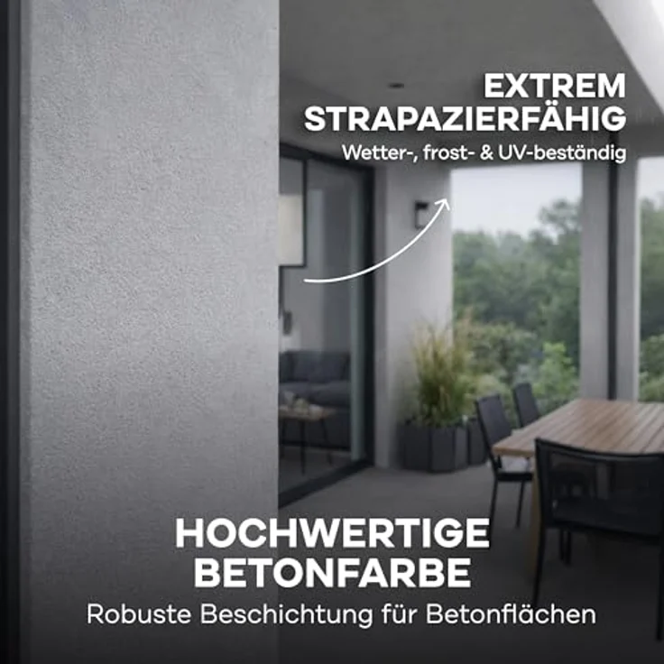 Plid® Betonfarbe Innen & Außen, Frostsicher, Kieselgrau, 0,75L, Flüssigkunststoff Bodenbeschichtung für Beton, Zement, Mauerwerk & Holz - Made in Germany – Bild 2