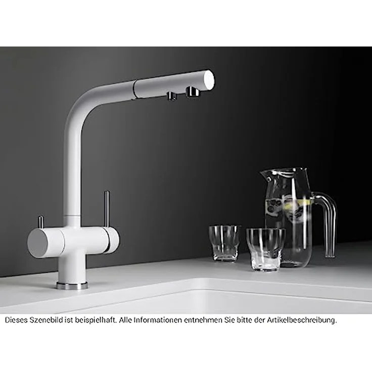 Blanco FONTAS II Filter, Küchenarmatur Hochdruck, schwarz matt, 3-in-1 mit separater Wasserführung für gefiltertes Wasser – Bild 2