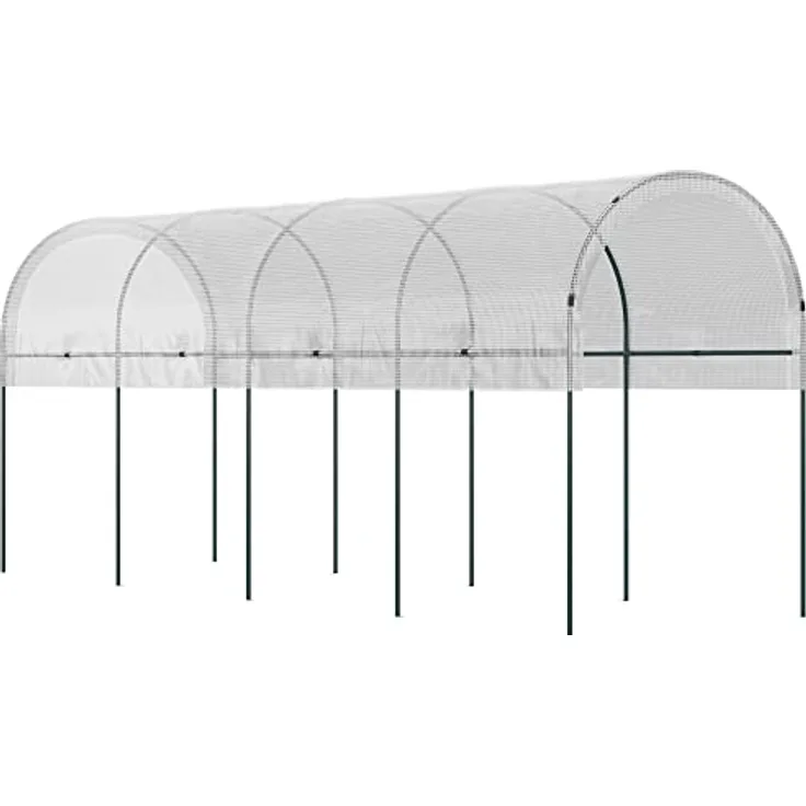 Outsunny Tomatengewächshaus, Winddichtes Foliengewächshaus, Tomatenhaus zur Anzucht, Tomatendach, Gewächshaus für Garten, Balkon, Stahl, PE, Weiß, 4 x 1,2 x 1,7m - Preisvergleich