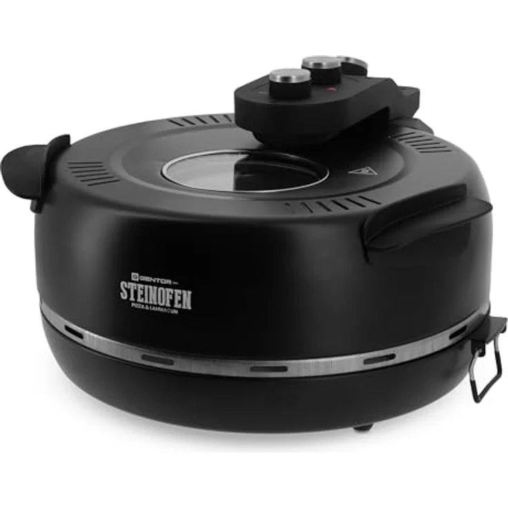 GENTOR Pizzaofen GENTOR Pizzamaker 1600W 220-240V Elektrisch, bis 420 Grad, 1 feuerfester Keramiksteinboden, Mini Pizzaofen - Weiß – Bild 10