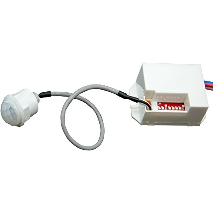 Adapter Universe Mini PIR Bewegungsmelder Infrarot LED 100° Sensor Detector, spritzwasserdichtes Gehäuse, 220-240V/AC, LED geeignet, für Innen- und Außenbereich, 800 Watt geeignet, 100° Induktionswinkel, weiß – Bild 2