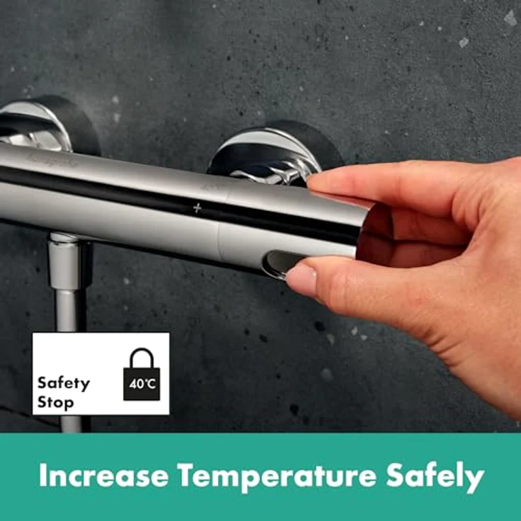 hansgrohe Ecostat Element - Duschthermostat Aufputz mit EcoStop+, SafetyStop bei 40° C, Mischbatterie für 1 Verbraucher, Chrom – Bild 4