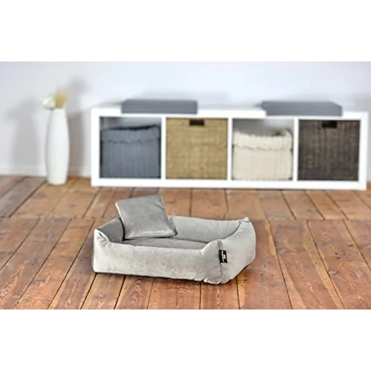Rohrschneider Hundebett Kuschelsofa Hund Weich + Hundekotbeutelset (S, Taupe) – Bild 3