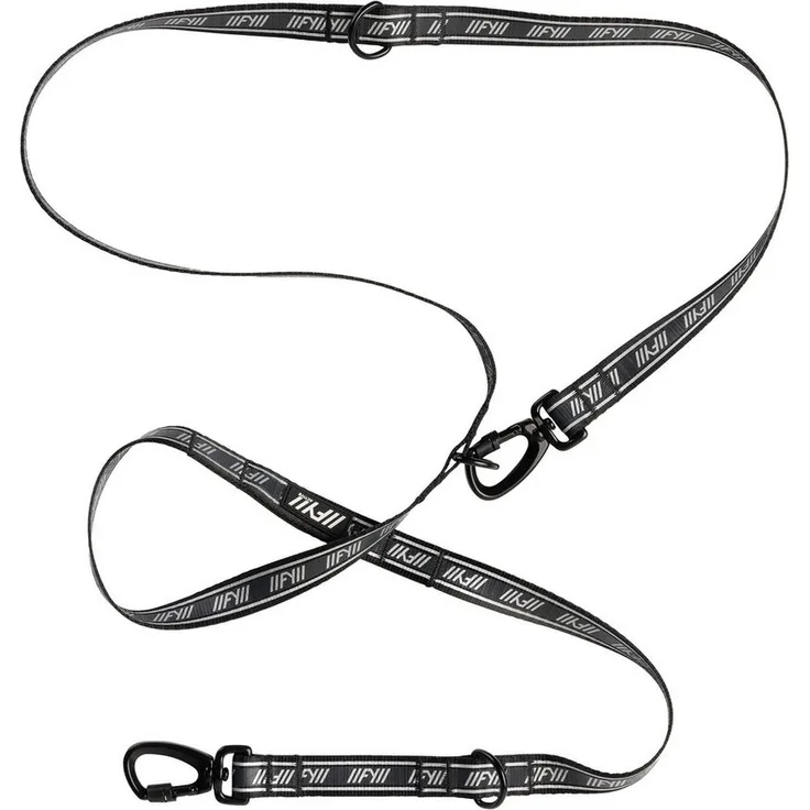 FuzzYard LIFE Führleine FuzzYard Active Multi 6-in-1 Hundeleine, Nylon (1-tlg), Doppelleine für zwei Hunde, Schwarz