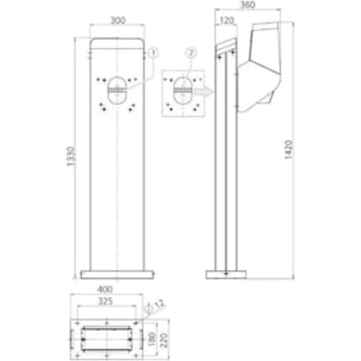MENNEKES Standsäule (Edelstahl V2A) für AMTRON – Bild 3