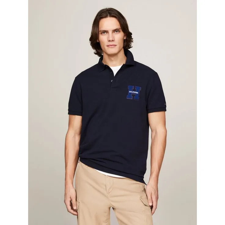Tommy Hilfiger Poloshirt BOUCLE H EMBRO REG POLO, atmungsaktiv und weich, Navy