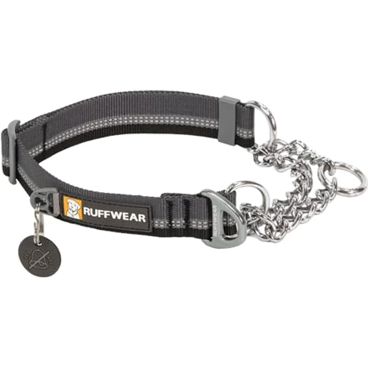 RUFFWEAR Chain Reaction Hundehalsband, verstellbar, kein Ziehen, Hundehalsband und Hundetrainingshalsband, Aluminium-D-Ring & begrenzter Schnur, reflektierendes Hundehalsband Grey 20"-26" – Bild 1