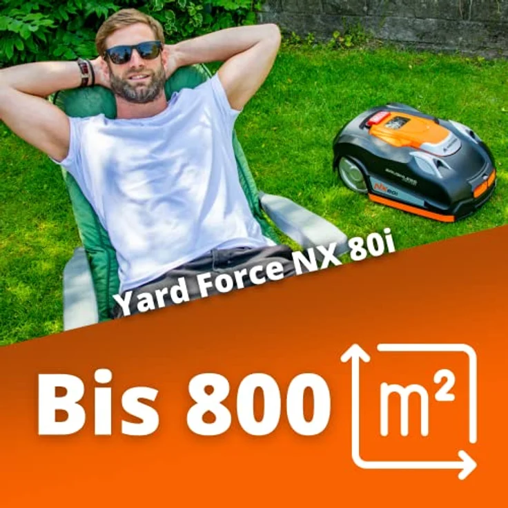 YARD FORCE Mähroboter NX80i bis zu 800 qm - Selbstfahrender Rasenmäher Roboter mit WLAN-Verbindung – Bild 2